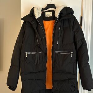 OROLAY Black Jacket with Orange Interior